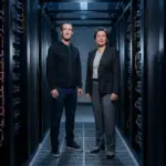 Mark Zuckerberg and Lisa Su in a data center