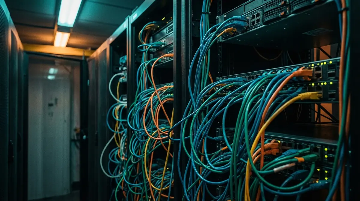 Server cables representing data transmission