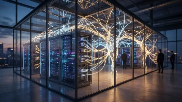 Glowing neural network merging with modern enterprise server infrastructure
